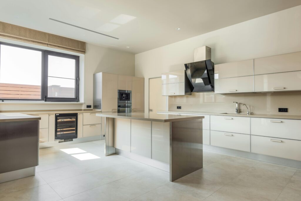 Modern kitchen with stunning Home Depot Tiles